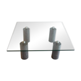 1980s marble and glass coffee table