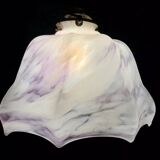 Old opal glass lampshade with up and down movement