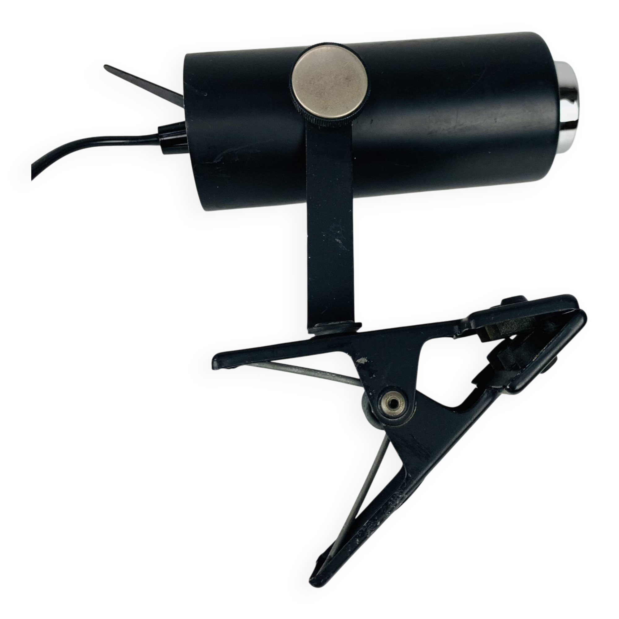 Vintage black metal clamp spotlight