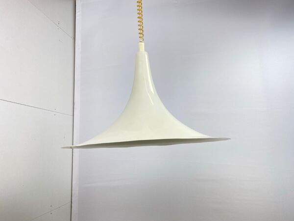 Lampe suspendue blanche vintage witchhat / chapeau de sorcière réglable