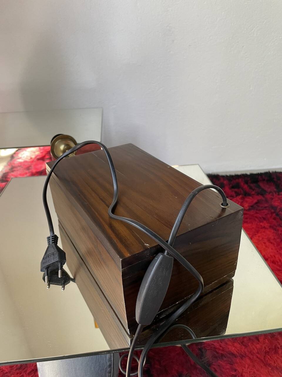 1950s wooden table lamp