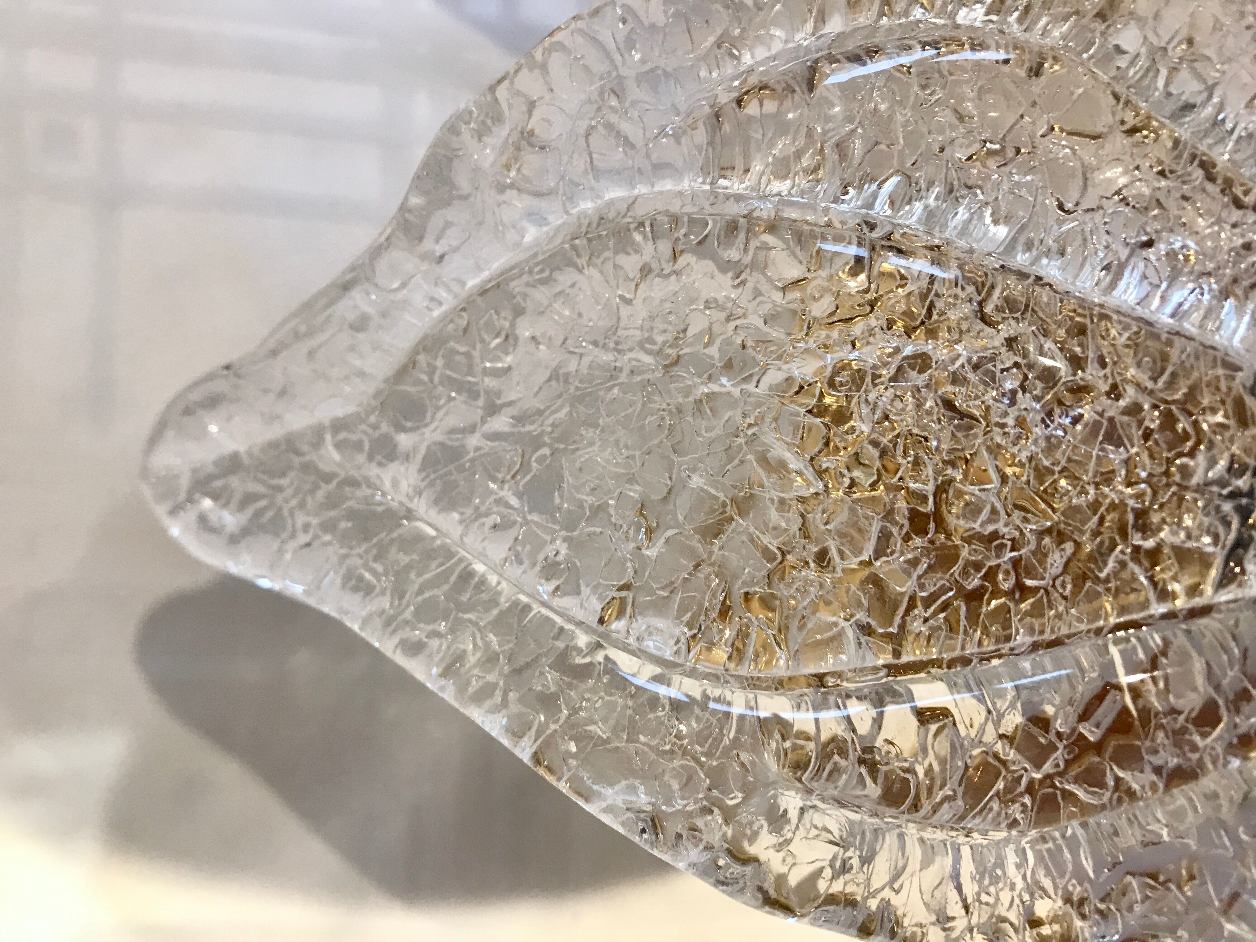 Pair of wall lamps Murano glass sheet