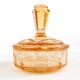 Art deco bonbonniere, orange glass, Poland, 1930s