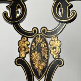 Napoleon III chair in burgundy black lacquered wood 19th century