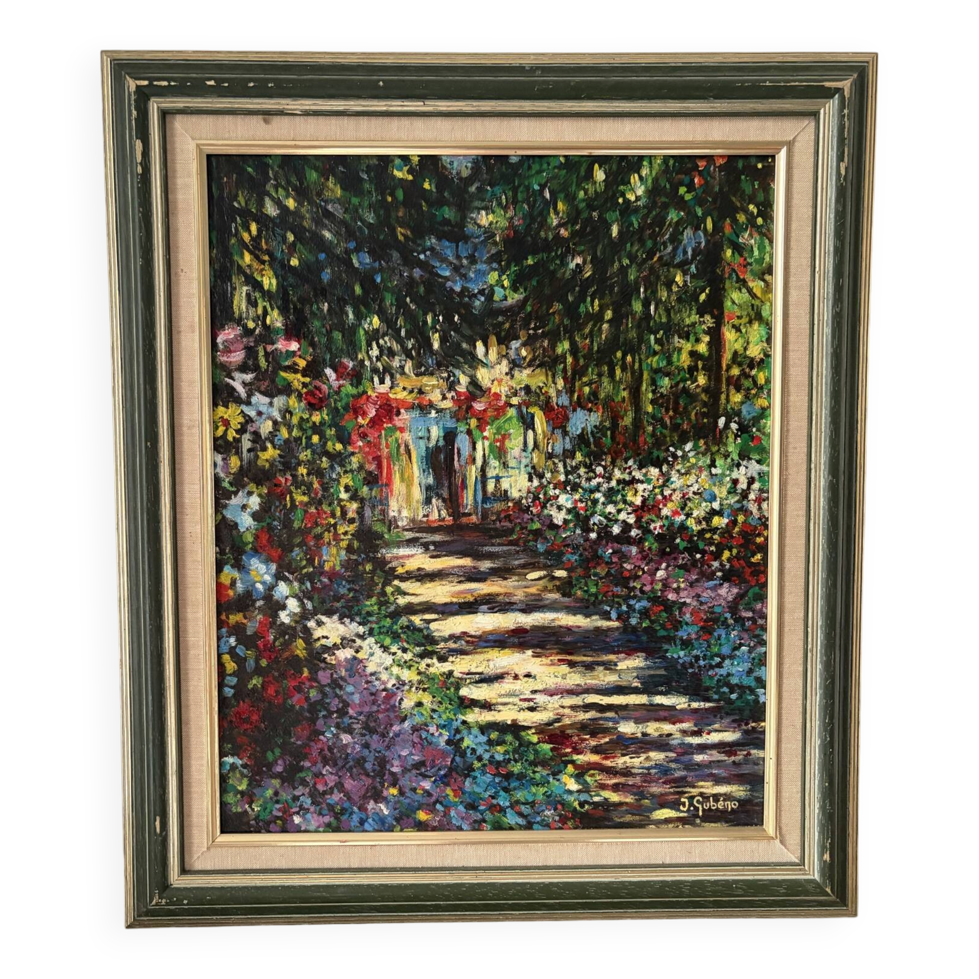 Oil on canvas "Garden in Bloom", signed