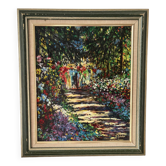 Oil on canvas "Garden in Bloom", signed