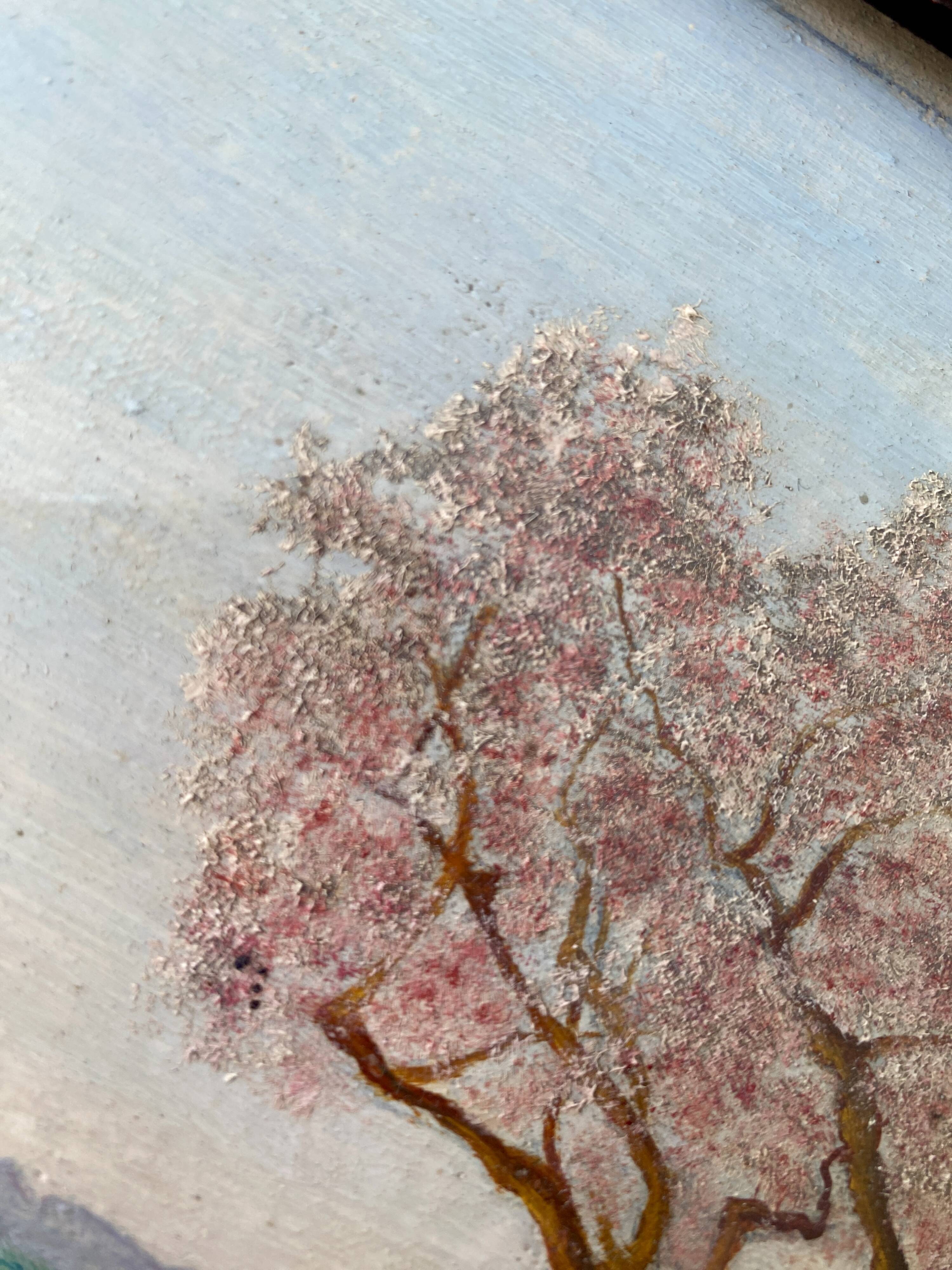 Oil, glazed wooden frame