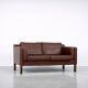 Vintage Mid-Century Scandinavian Modern Brown Leather Sofa, 1970s
