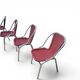 6 x red aluminium indoor/outdoor chair with synthetic weave (wicker/rattan look) 1980s