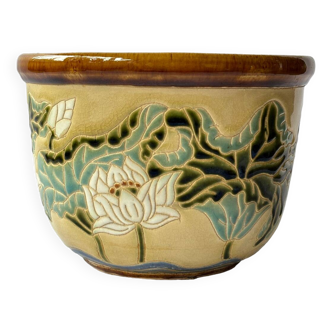 Old glazed ceramic cache pot
