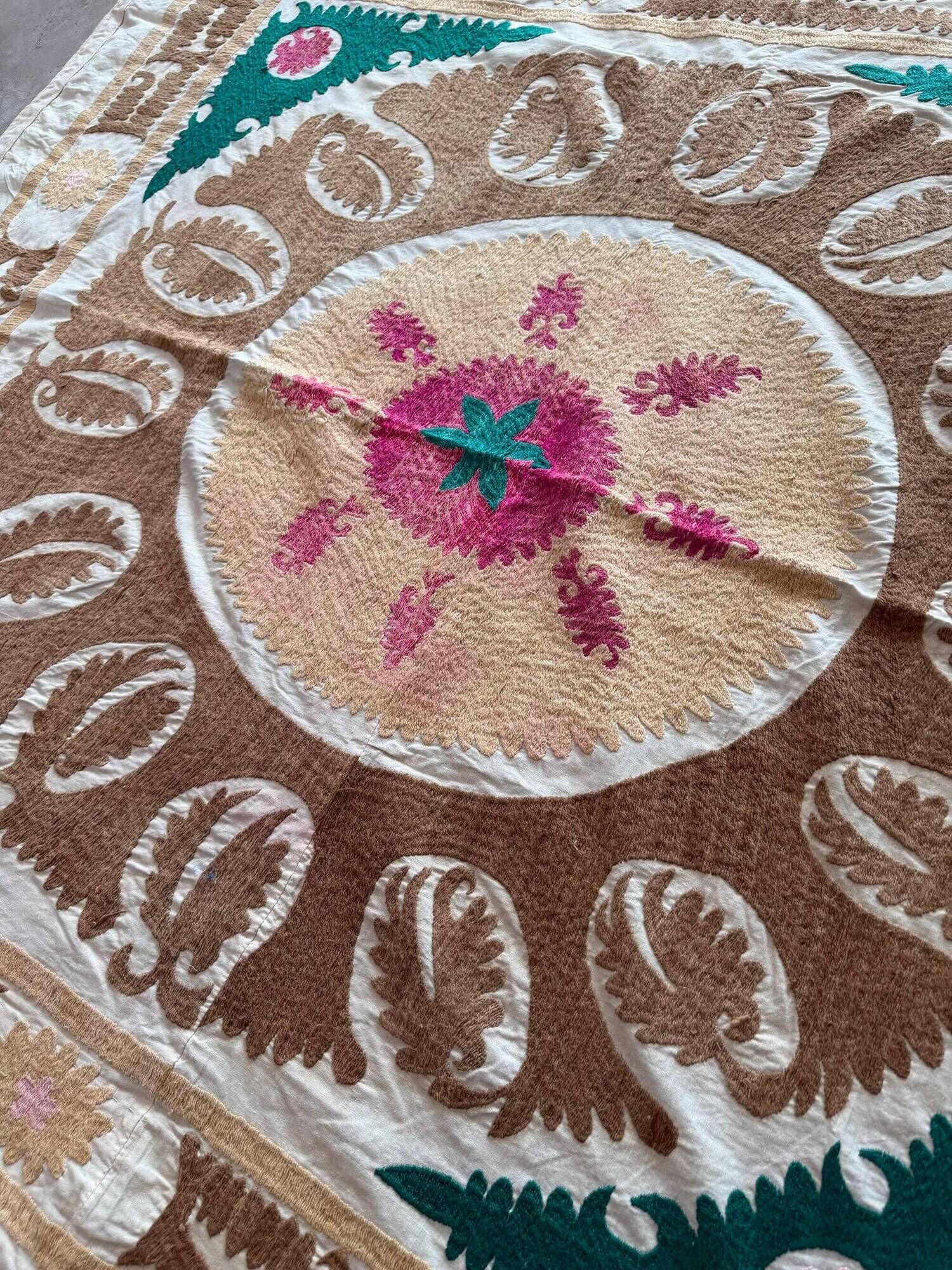 Vintage hand-embroidered tablecloth 142x146 cm