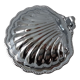 Butter dish / pocket tray shell silver metal 50s