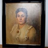 Portrait de femme encadré du XIXe siècle