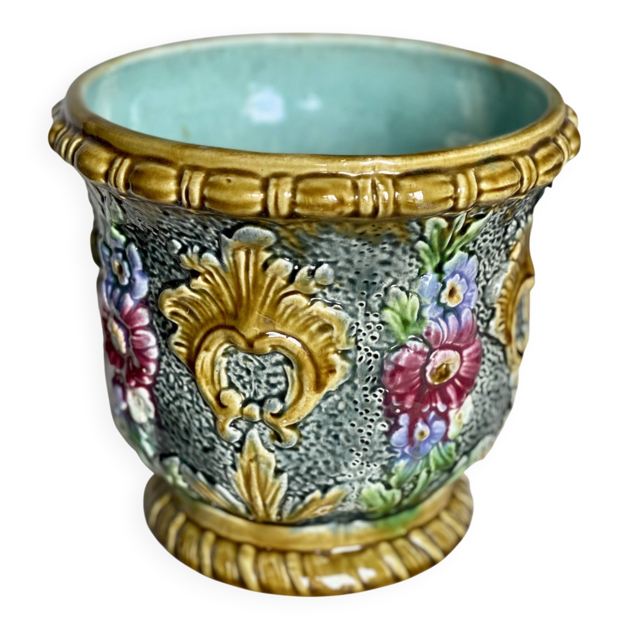 19th-century earthenware cache pot
