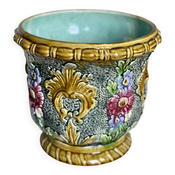 19th-century earthenware cache pot