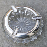Old ashtray Crystal and sterling silver