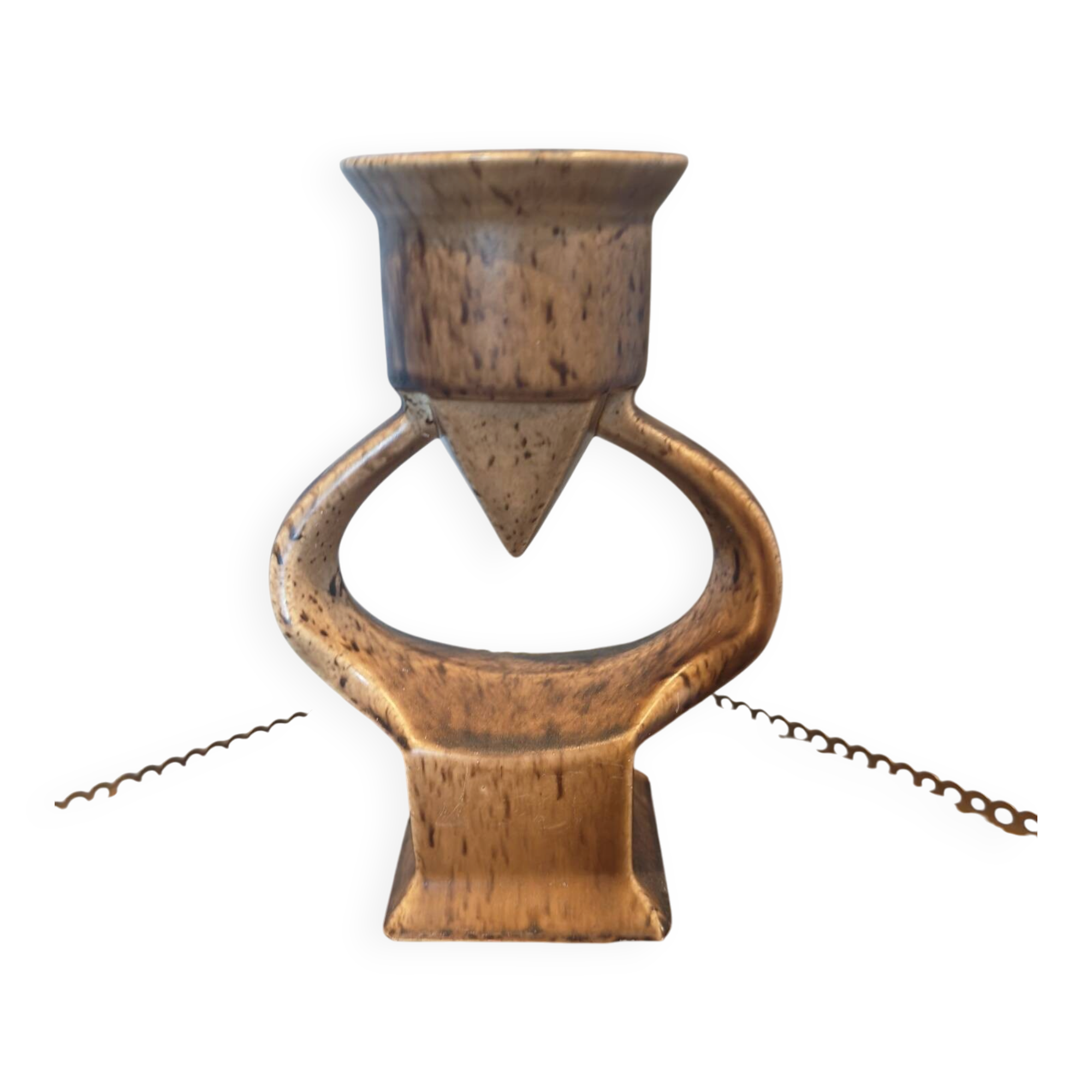 Superb Vintage Ceramic Candle Holder – Modernist & Brutalist Design