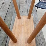 Vintage old wooden farmhouse stool treated brutalist
