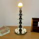 Art deco mirror glass & wood lamp base modernist design