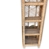 Pair of braided wicker shelves