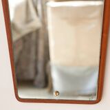 Vintage Teak Wall Mirror - Asymmetrical Scandinavian Design, 1950s