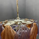 1980s Retro Murano Glass Shell Chandelier in Amber and Lavender, Italy