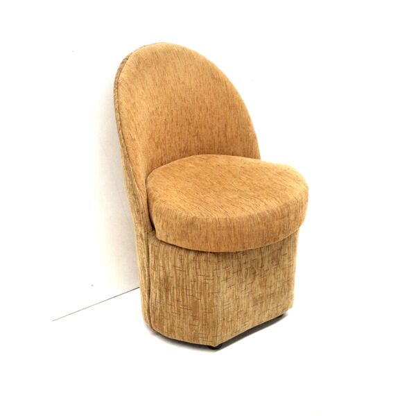 Fauteuil vintage jaune avec rangement fabriqué dans les années 70