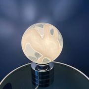 Mid-Century chrome desk lamp with glass shade