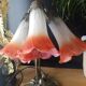 Lampe tulipe  pâte de verre style tyfany pied nénuphars style art nouveau