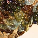 Murano chandelier in bronze, fruit clusters, glass paste