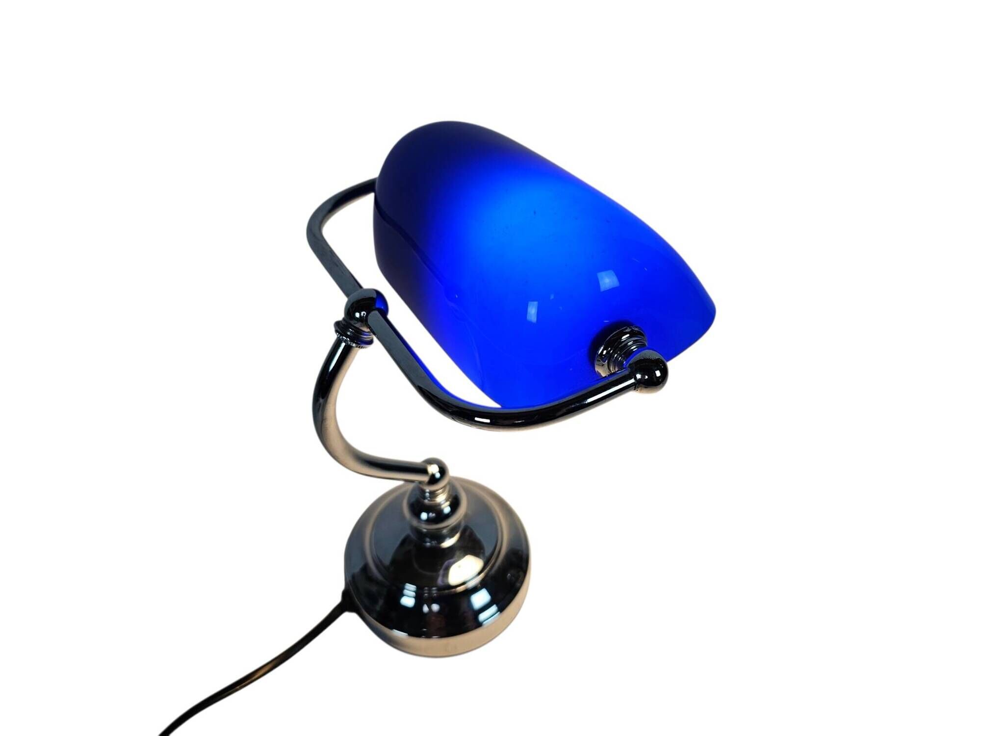 Banker's lamp - Tiffany style - metal - opaline - 1990s