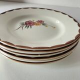 6 dessert plates HBCM Montereau model Huguette