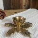 Pair of candlesticks, holly leaves, in brass