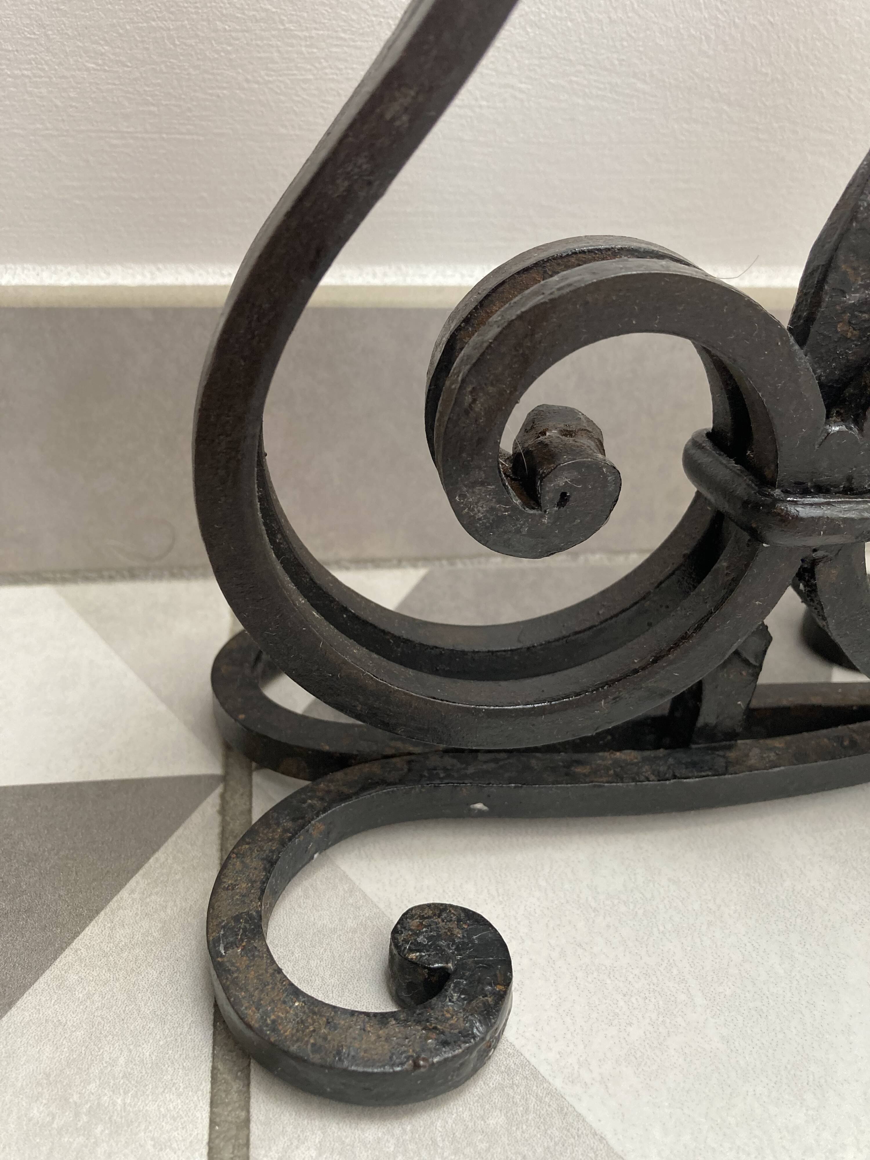 Brutalist double candle holder wrought iron