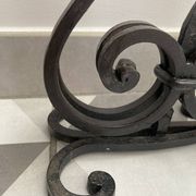 Brutalist double candle holder wrought iron