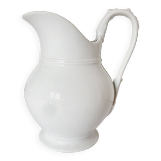 Antique Paris porcelain pitcher from 1880 with dragon-shaped handle