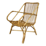 Cubic rattan armchair