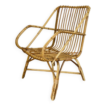 Cubic rattan armchair