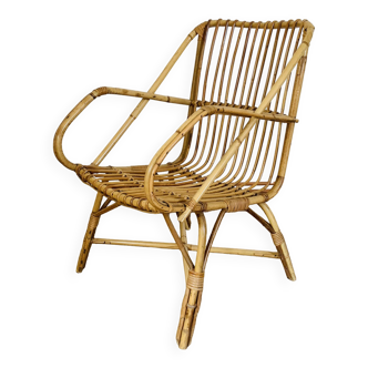 Cubic rattan armchair