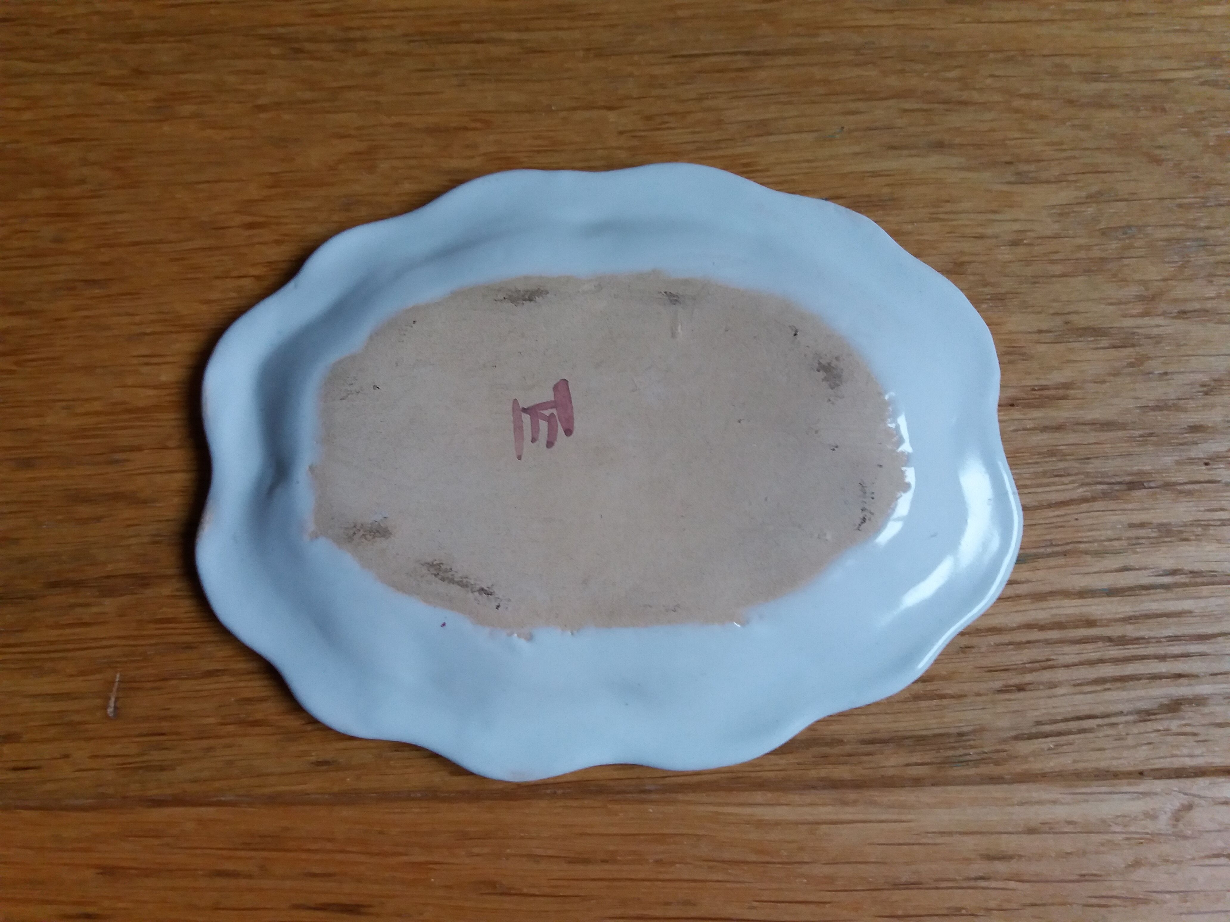 Ramekin cup in glazed ceramic decoration flowers painted