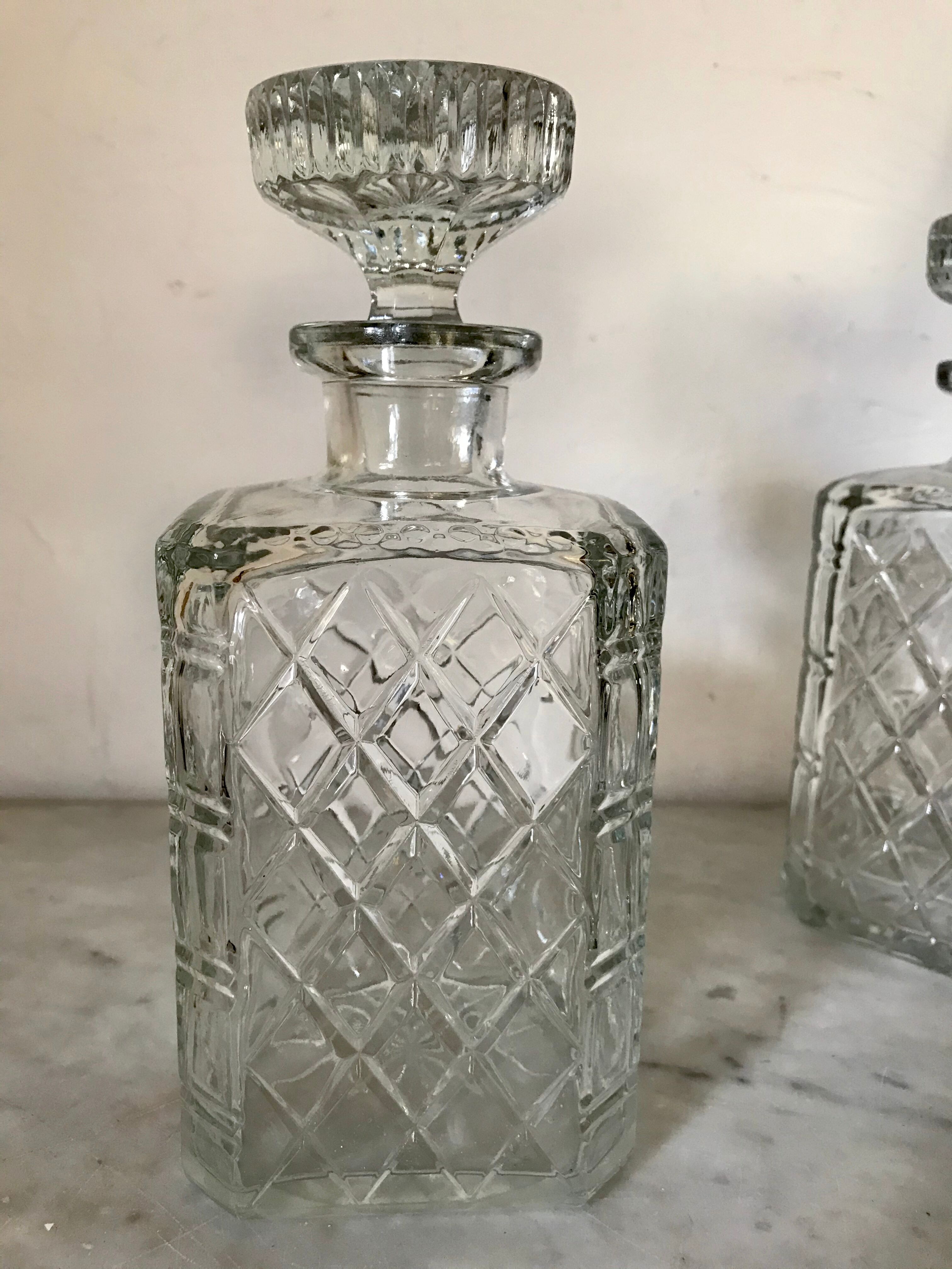 Crystal whisky carafes