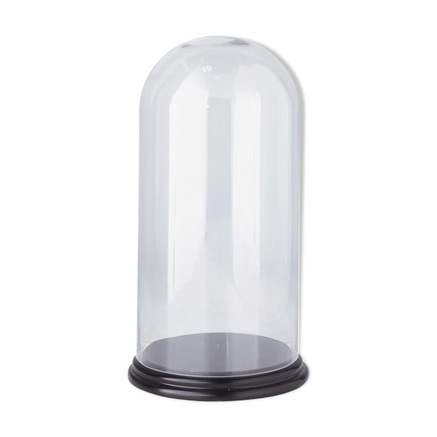 Black base glass bell