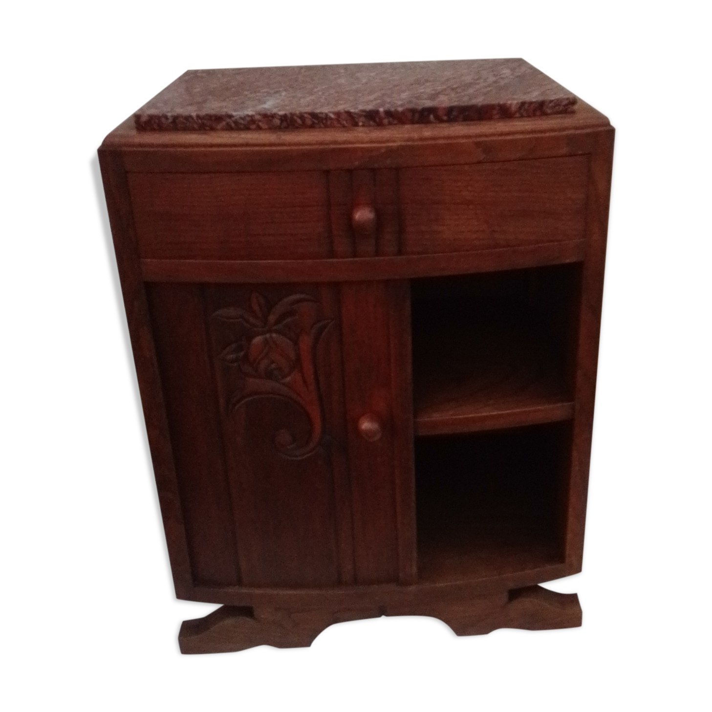 Art deco bedside table top marble door on the left