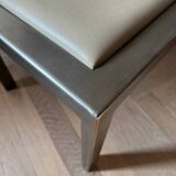 Metal and leather bench