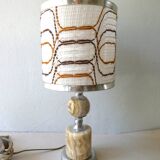 Chrome metal and marble lamp from the 60s