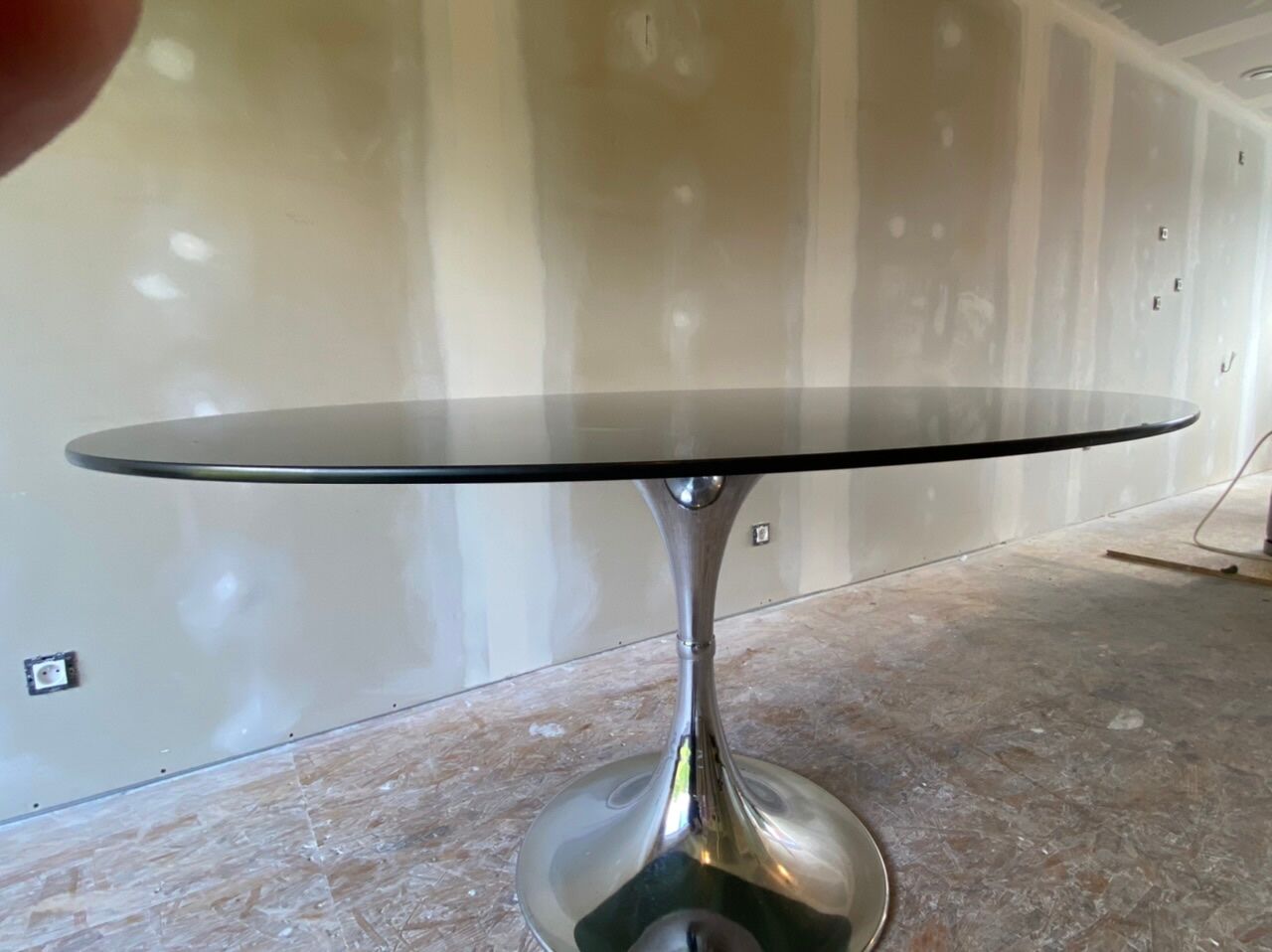 Table glass foot tulip Gastone Rinaldi