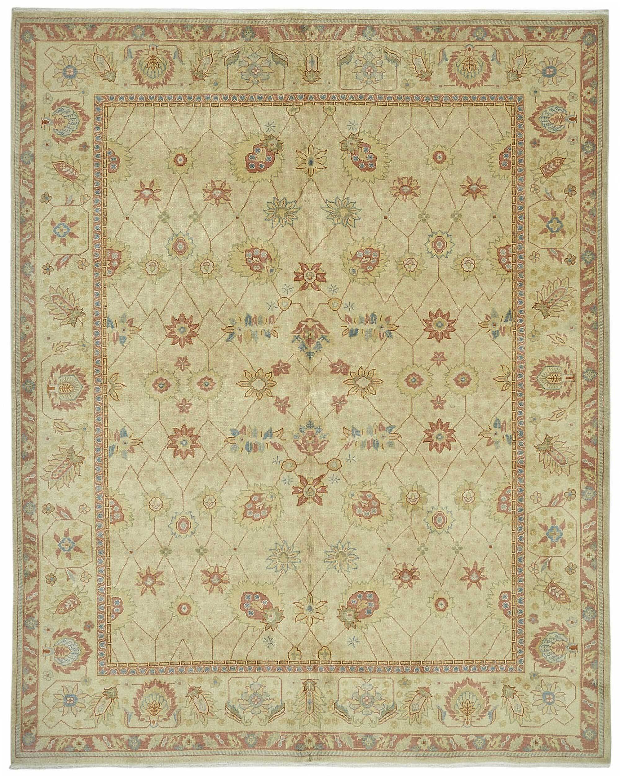 Turkish Handknotted Wool Oushak Rug 242 cm x 302 cm