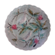 Light turquoise slip plate. Birds.