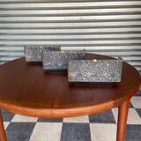 3 molded glass sconces 1950