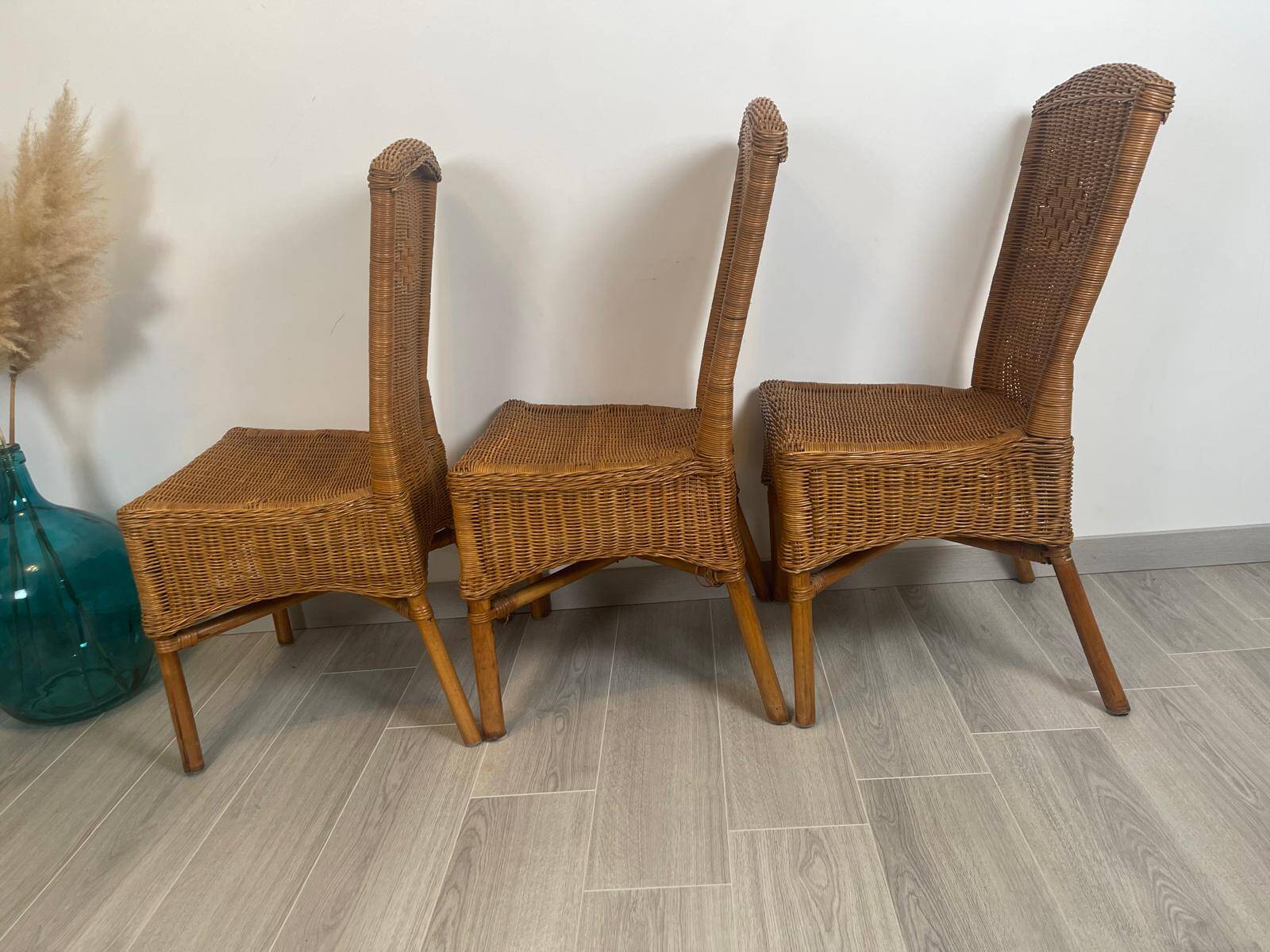 Vintage Rattan Lounge Chair (3 available)